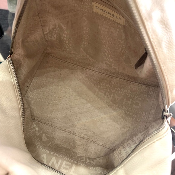 CHANEL White Caviar Leather Perforated CC Bowler Bag - Picture 5 of 12